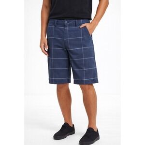 Hang Ten Steel Gray Plaid Hybrid Casual Board Shorts Men's size 36